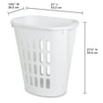 thumbnail image 2 of Sterilite Large Open Laundry Hamper, Plastic Oval Shape with Wide Opening and Carry Handles, White, 6 Pack, 2 of 9