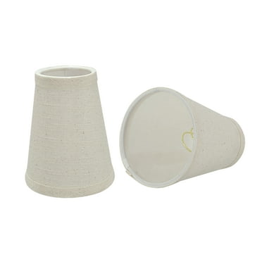 Aspen Creative 32663-2 Small Hardback Empire Shape Chandelier Clip-On Lamp Shade Set (2 Pack), Transitional Design in Off-White, 4" bottom width (2 1/2" x 4" x 5" )