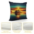 thumbnail image 4 of Patifu Sunset Lake Mist Graphic Decorative Pillow Cover for Home Couch Living Room Bed Sofa 12x12in, 4 of 5