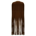 thumbnail image 7 of Hinvhai Womens Fringe Vest 70s Hippie Costume Sleeveless Cowgirl Western Faux Suede Tassel Leather Outerwear Brown 12(XXL), 7 of 7