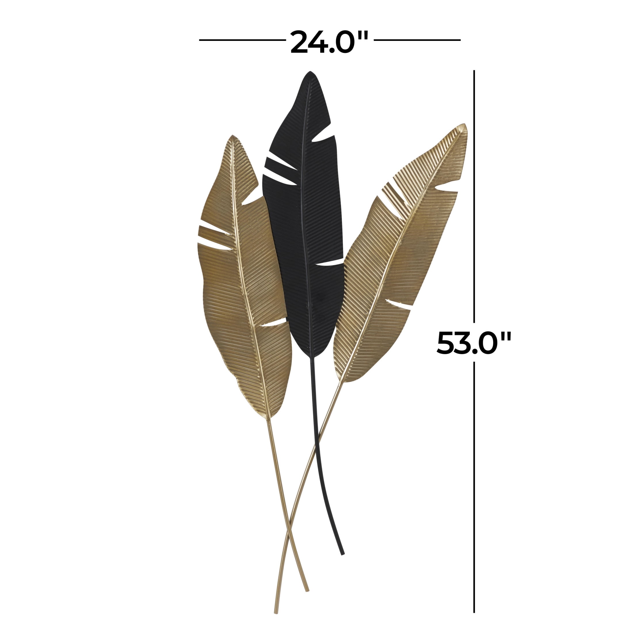 DecMode Gold Metal Leaf Wall Decor