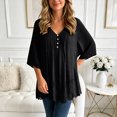 thumbnail image 6 of QGJZVUNL Flowy V Neck T Shirts for Women Fall Clothes Casual Long Sleeve Blouses Business Work Tops Size 2XL, 6 of 8