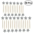 thumbnail image 1 of EeaseMX 50 adornos con estrellas brillantes para cupcakes, postres, cumpleaños, bodas, fiestas (plateados), 1 of 7
