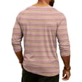 thumbnail image 6 of Hearthz Summer Men's Henley Shirts Striped Raglan 3/4 Sleeve Jersey Baseball T-Shirts Casual Workout Big and Tall Shirts for Men Graphic Tees, 6 of 8