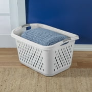 Sterilite Extra Large 2.7 Bushel Plastic Laundry Basket with 2 Carry Handles, White, Adult