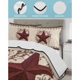 thumbnail image 3 of Twin XL Quilt Bedding Set, Texas Star Vintage Reversible Summer Quilt 3 Pieces, Red Berry Retro Art Farmhouse Lightweight Bedspreads Coverlets with 2 Pillow Shams for All Seasons, 3 of 5