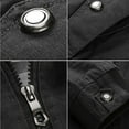 thumbnail image 4 of YAYUBA Men's Casual Military Jacket Stand Collar Jackets Coats Cotton Bomber Jackets with Shoulder Straps,Black,XXXXL, 4 of 5