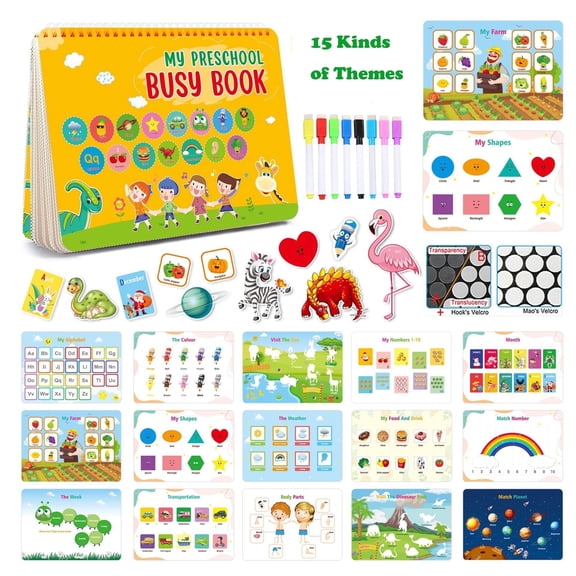 Montessori Learning Toys for Toddlers 2-4, Educational Busy Books for Kids Aged 3 4 5 Years Old