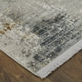 thumbnail image 4 of Feizy Cadiz Modern Abstract, Ivory/Taupe/Gray, 1'6" x 1'6" Swatch Sheen Industrial Distressed Floor Rug for Living room Bedroom, 4 of 10