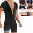 thumbnail image 6 of WMTBSRSW Short Sleeve Sauna Suits for Men Sauna Front Zipper One Piece Full Body Shaper for Yoga Workout Exercise Fitness Blue 3X-Large, 6 of 8