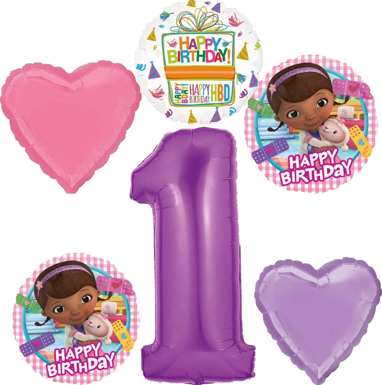 Doc McStuffins 3rd Birthday Party Supplies and Balloon Bouquet Decprations 