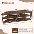 thumbnail image 2 of Giantex Nightcore Corner TV Stand, Entertainment Center for 65" TV, Console Table w/Metal Frame & AC Outlets, Media Console, Brown, 2 of 6