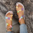 thumbnail image 5 of HAOTAGS Elegant Walking Sandals for Ladies Clip Toe Flower Plus-size Summer Flat Sandals Yellow Size 6.5, 5 of 9