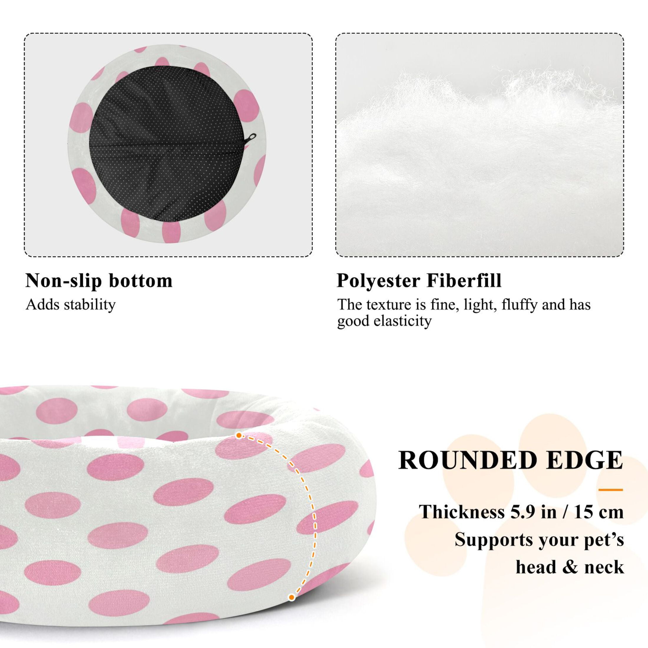 Iauyy Pet Couch Donut Cat Bed for Indoor Cats/Small Dogs Washable & Machine with Non-slip Bottom Calming Cat Furniture, Elegance Of The Polka Dots (S)