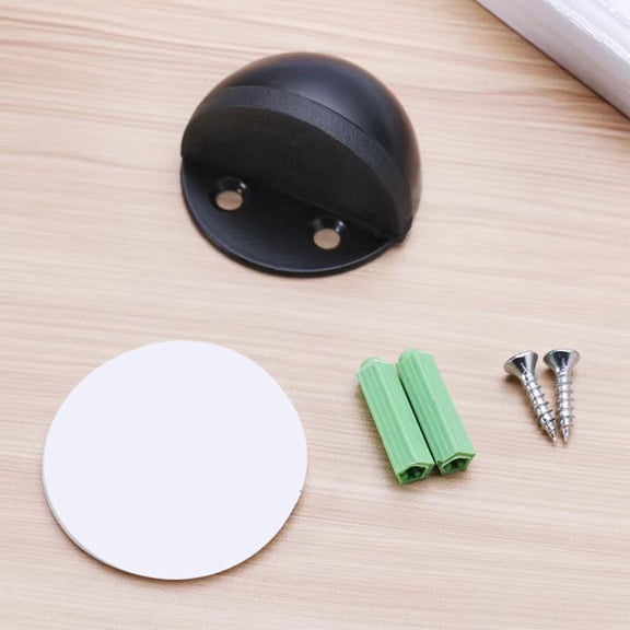 Door Stoppers, Self Adhesive Floor Door Stops No Drill White Door Stopper for Bottom of Door with Rubber Bumper Wall Protector, Dome Shaped