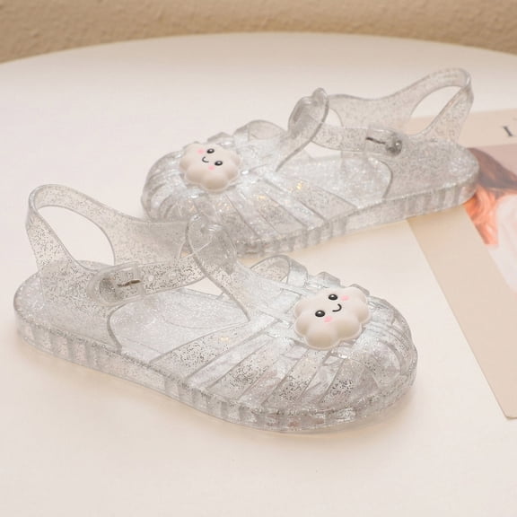 Daqian Toddler Shoes Baby Girls Cute Jelly Colors Hollow Out Nonslip Soft Sole Beach Roman Sandals Toddler Girl Sandals