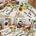 thumbnail image 6 of Area Rug 48×72in, Spring Rustic Sunflower Butterfly Floor Carpet Living Room Rug, Sunshine Text on Retro Letter Non-Slip Welcome Mat Indoor Rugs for Bedroom Dining Room, 6 of 9