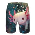 thumbnail image 3 of Balery Whimsical Axolotl Fantasy Traje de Baño Estilo Hawaiano para Hombre, Shorts de Secado Rápido con Bolsillos-Large, 3 of 6