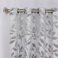 thumbnail image 2 of Superior Blackout Leaves Light Filtering Grommet Curtain Panel Set, 52"x96", White-Grey, 2 of 7