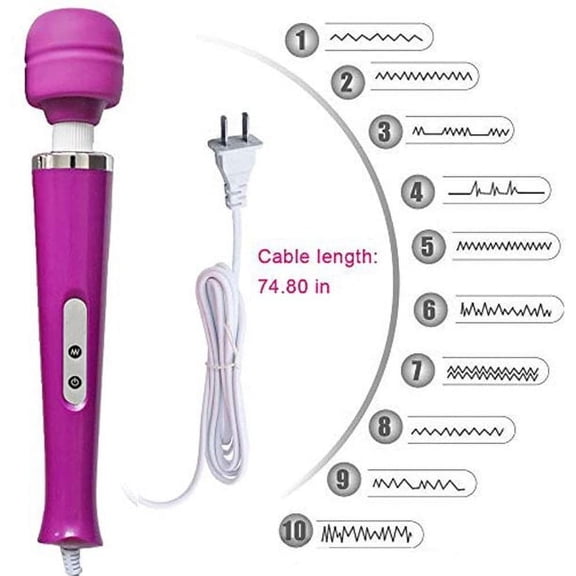 Personal Back Massager with Cord,10 Powerful Vibrations Massage Stick,Handheld Electric Back Massager for Deep Full Body Massage and Pain Relief,Purple