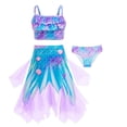 thumbnail image 2 of Girls Swimsuit Size 6 Cut Out Bikinis for Teens Adjustable Straps Tankini Set 3 Pieces Allover Printed Girls Bathing Suit, 2 of 7