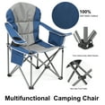 thumbnail image 3 of Casabay Oversized Camping Folding Chair with Cup Holder Storage & Cooler Bag, Heavy Duty Steel Outdoor Lawn Chair Supports 500 LBS for Camping, Picnics, Blue Gray, 3 of 7