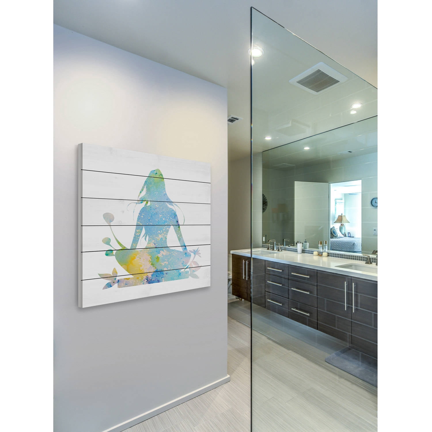 Marmont Hill "Blue Meditation" by Diana Alcala Painting Print on White Wood