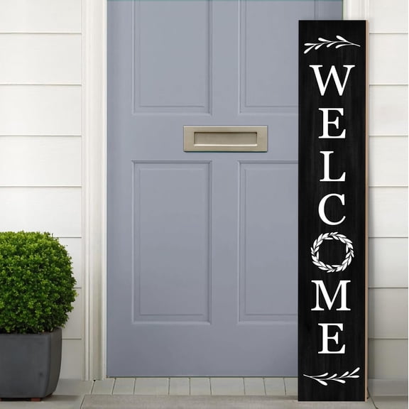 Cskhip Welcome Rustic Wood Signs Pantry Street Signs Vintage Wood Plaque Farmhouse Wall Art Wall Decor for Home Man Cave Door Porch Garden Party 4" x 16"