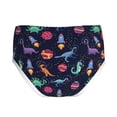 thumbnail image 2 of Pofeuu Space Dinosaur Print Boy's Briefs Toddler Boys' Underwear, Organic Cotton, Comfort Briefs-XX-Small, 2 of 7