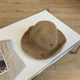 thumbnail image 3 of Sombrero de pescador con protección solar para mujer, sombrero de paja para playa, verano, 56-58 cm de circunferencia de la cabeza, 3 of 5