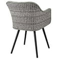 thumbnail image 4 of Modway Endeavor 19" Rattan & Fabric Outdoor Patio Dining Arm Chair in Gray, 4 of 6