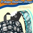 thumbnail image 5 of Football Text Black Pattern 17" School Backpacks for Teens,Waterproof Oxford Fabric,S-Shape Padded Straps for School,Travel,Hiking,Camping, 5 of 6