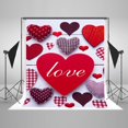 thumbnail image 1 of XDDJA Polyester Fabric 5x7ft Valentine Photography Backdrop 3D Colorful Heart Photo Backdrops, 1 of 2