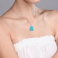 thumbnail image 5 of Gem Stone King 10K White Gold Green Turquoise Pendant Necklace for Women (5.00 Cttw, Gemstone Birthstone, Emerald Cut Cut 14x10MM, with 18 inch Chain), 5 of 5