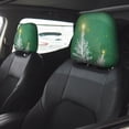 thumbnail image 2 of Kdxio Christmas Green Pattern Print 2 Piece Car Head Rest Covers Set Auto Front/Rear Seats Headrest Cover Universal Fit Most Cars,Sedan, SUV, 2 of 9