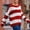 Red, variant on MHFRRA Oversized Sweatshirt Women's Casual Loose Fit Crew Neck Sweater with Fringed Striped Design