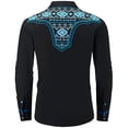 thumbnail image 4 of CONZONE Mens Western Cowboy Shirts Long Sleeve Buttons Down Shirts for Men Trendy Graphic Lapel Soft Lightweight Tops, 4 of 5