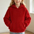 thumbnail image 2 of JZEJING Girls Hoodies Size 10-12 Solid Color Fleece Hooded Top Fall Winter Long Sleeve Pullover Sweatshirt with Pocket 2026, 2 of 9
