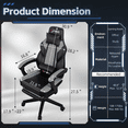 thumbnail image 6 of Walsunny Leather Gamer Chair with Footrest, Video Gamer Chair for Adults, High Back Gaming Chair with Massage Lumbar Support, Gray, 6 of 9