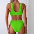 thumbnail image 5 of Women's Bikini Set Fashion Solid Color Two Piece Sexy Swimsuit with Removable Bra Pads No Underwire for Beach Vacation,Fluorescent Green,S, 5 of 7