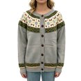 thumbnail image 3 of JUUNthy Womens Cardigan Sweater, Crew Neck Button Down Long Sleeve Vintage Floral Knit Casual Outwear Beige L, 3 of 11
