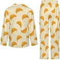 thumbnail image 5 of Top-kevin Womens Pajamas Set Croissant Cinnamon Stick Soft Long Sleeve Sleepwear Button Down Sets, 5 of 12