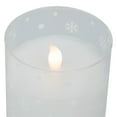 thumbnail image 7 of Northlight LED Flameless Flickering Snowy Woodland Glass Christmas Pillar Candles - 6" - Set of 3, 7 of 7