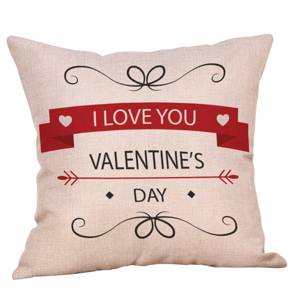Mnycxen Happy Valentine S Day Throw Pillow Case Sweet Love Square Cushion Cover Walmart Com Walmart Com