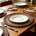 thumbnail image 6 of Round Placemats Set of 6, 15" Woven Table Mats, Non-Slip Heat-Resistant, Washable Dining Chargers, Kitchen Hot Pads, Farmhouse Décor, Wedding & Holiday Use(A), 6 of 7