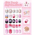 thumbnail image 2 of 120PCS 5 Pack Press on Nails for Kids,Tweens Girls Soft Fake Nail Kit, Reusable Creative Design kids Nails, Full Cover Glitter Stick on Nails Girl Nails for Kids Ages 8-12, 2 of 6