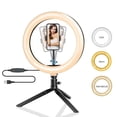 thumbnail image 1 of ARO DE LUZ LED DE 8 PULGADAS (20CM) CON TRÍPIE, LUZ PARA MAQUILLAJE O SELFIE, 3 MODOS DE LUZ, 1 of 5