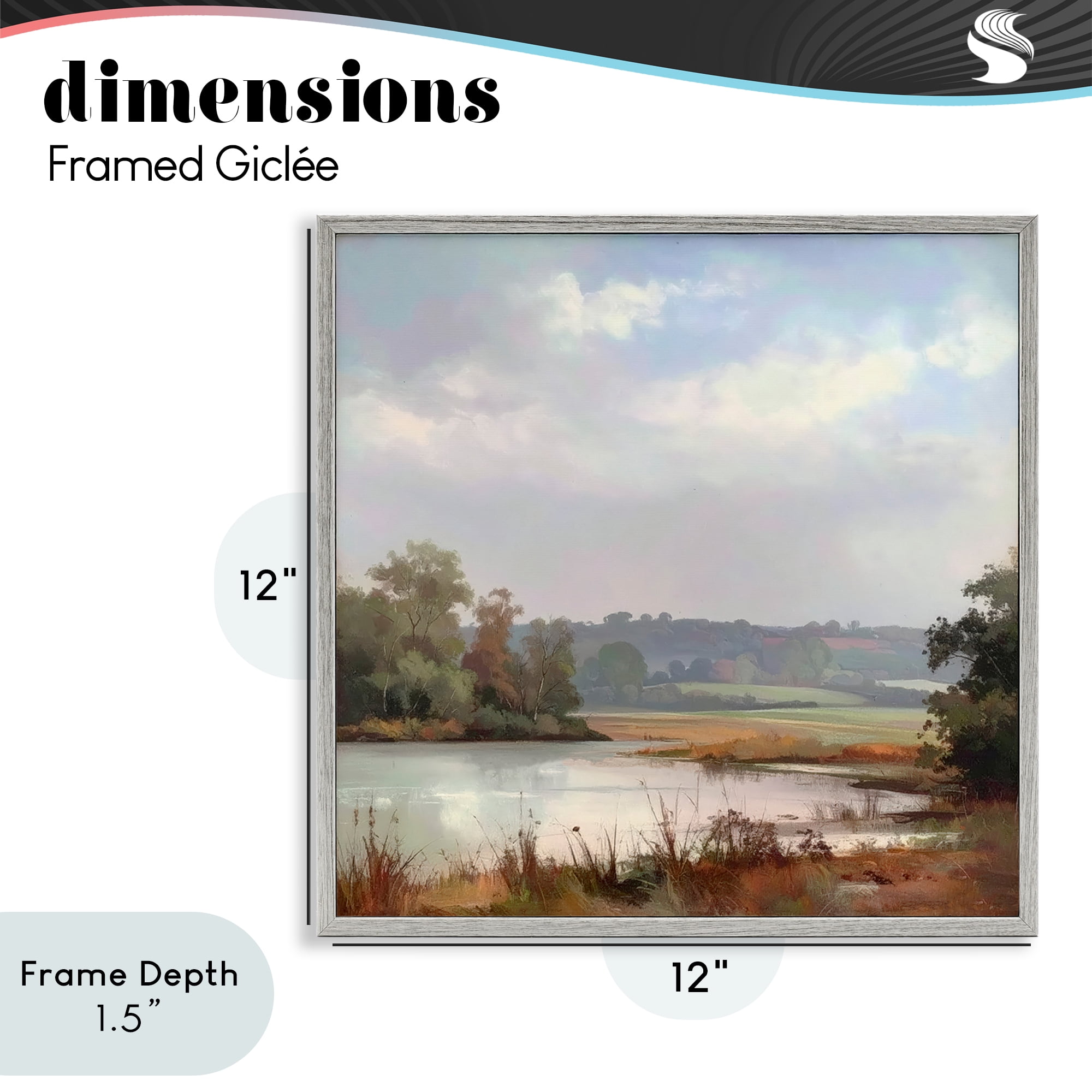 Stupell Industries Riverside Grove Scenery Gray Framed Giclee Art, design by Alonza Saunders