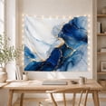 thumbnail image 5 of White and Blue Marble with Gold Cracks, Serene Abstract Style for Abstract Art Fans, Modern Wall Art, Housewarming Gift, Tapestry Wall Hanging for Bedroom and Living Room, 5 of 7