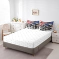 thumbnail image 4 of Racing Motorcycle Full Comforter Set - 7 Pieces Bed in a Bag Set,American Flag Bedding Sets Full with Vehicles Dirt Bike Motocross Rider Quilted Comforter,Flat Sheet,Fitted Sheet,Pillowcases, 4 of 5